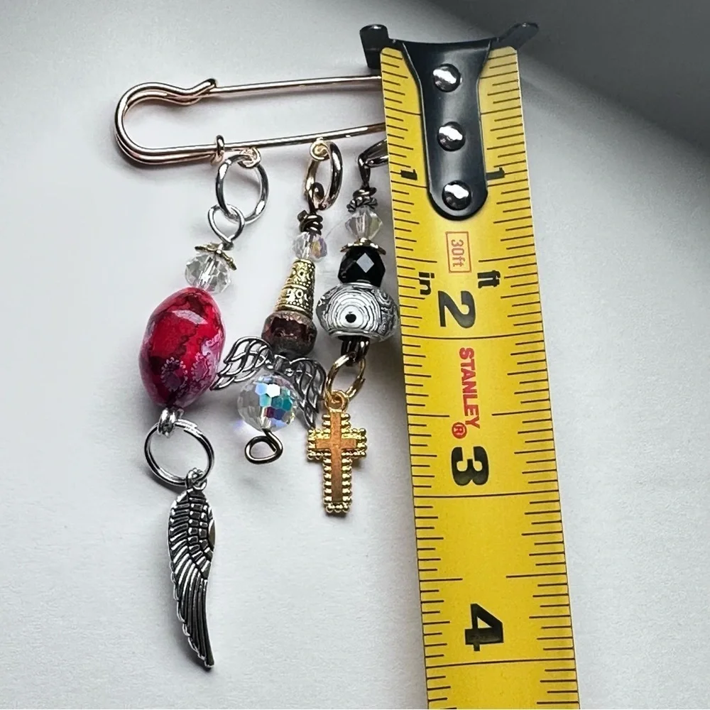 Brooch | Hand Crafted | Glass Beaded |  Pin Artisan Multicolor Wire-Wrapped OOAK